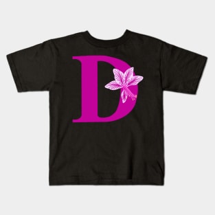 Fonts n Flowers with the Letter D by MarcyBrennanArt Kids T-Shirt